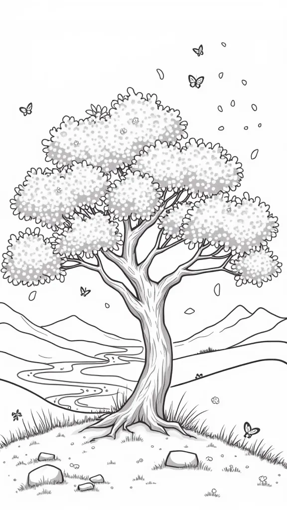 sakura coloring page